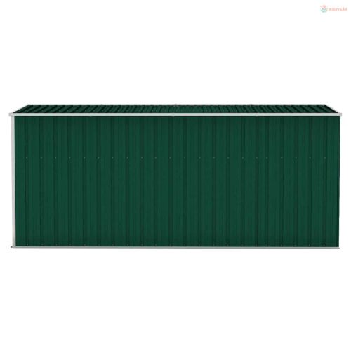 Zöld acél falhoz erősíthető kerti fészer 118 x 382 x 178 cm