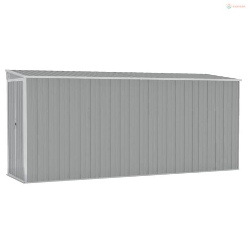 Szürke acél falhoz erősíthető kerti fészer 118 x 382 x 178 cm