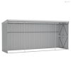 Szürke acél falhoz erősíthető kerti fészer 118 x 382 x 178 cm