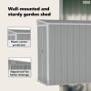 Szürke acél falhoz erősíthető kerti fészer 118 x 382 x 178 cm