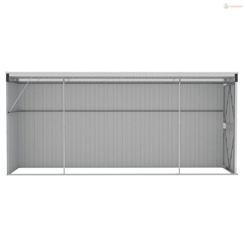 Antracitszürke acél falhoz erősíthető fészer 118 x 382 x 178 cm