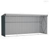 Antracitszürke acél falhoz erősíthető fészer 118 x 382 x 178 cm
