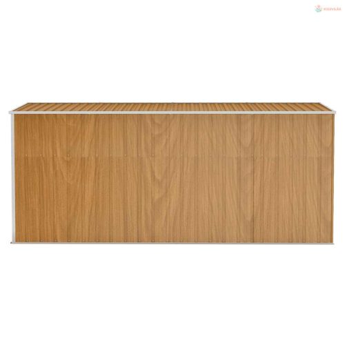 Barna színű, falra szerelhető kerti fészer 118 x 382 x 178 cm horganyzott acélból