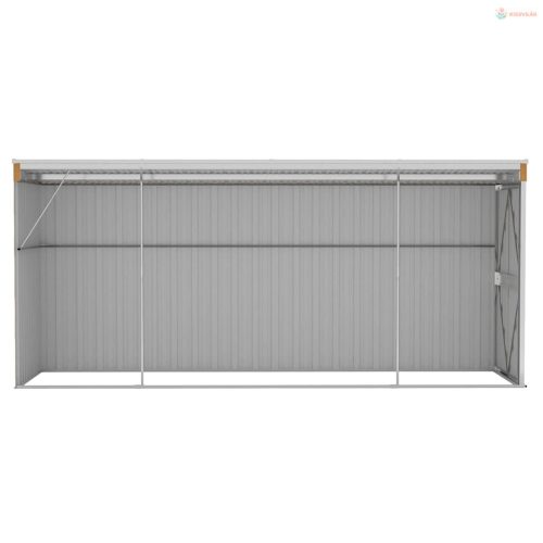 Barna színű, falra szerelhető kerti fészer 118 x 382 x 178 cm horganyzott acélból