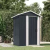 Antracitszürke horganyzott acél kerti fészer 126x97,5x177 cm