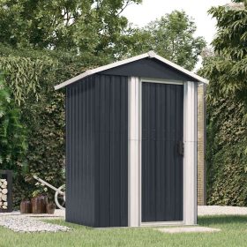   Antracitszürke horganyzott acél kerti fészer 126x97,5x177 cm