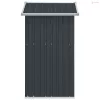 Antracitszürke horganyzott acél kerti fészer 126x97,5x177 cm