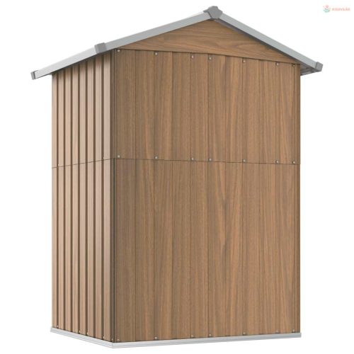 Barna horganyzott acél kerti fészer 126 x 97,5 x 177 cm