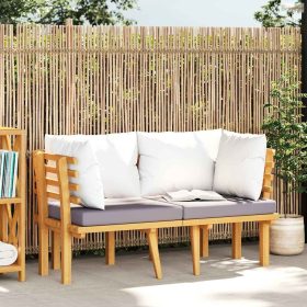 2 személyes tömör akácfa kerti kanapé párnával