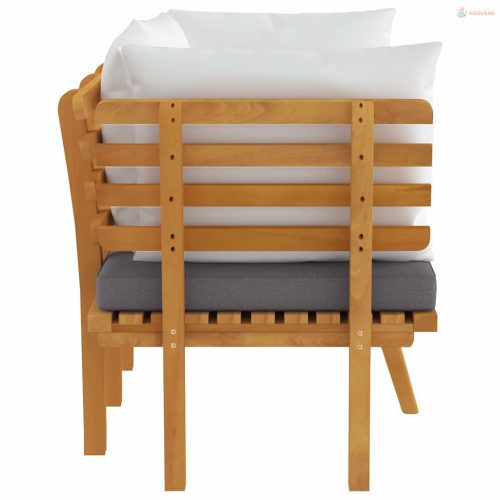 2 személyes tömör akácfa kerti kanapé párnával