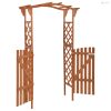 Tömör fenyőfa pergola kapuval 116 x 40 x 204 cm