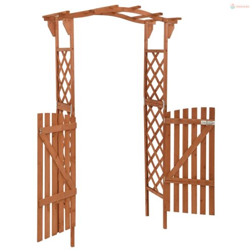 Tömör fenyőfa pergola kapuval 116 x 40 x 204 cm