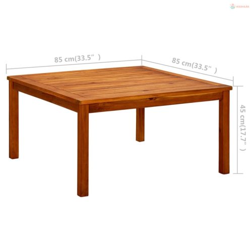 Tömör akácfa kerti dohányzóasztal 85 x 85 x 45 cm