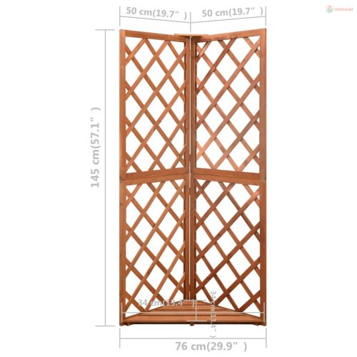 Tömör fenyőfa lugasrácssarok 50 x 50 x 145 cm