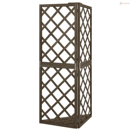 Szürke tömör fenyőfa lugasrácssarok 50 x 50 x 145 cm