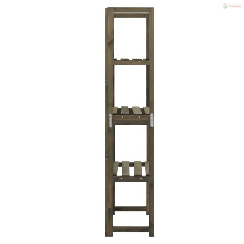 Szürke tömör fenyőfa lugasrács polcokkal 55 x 30 x 140 cm