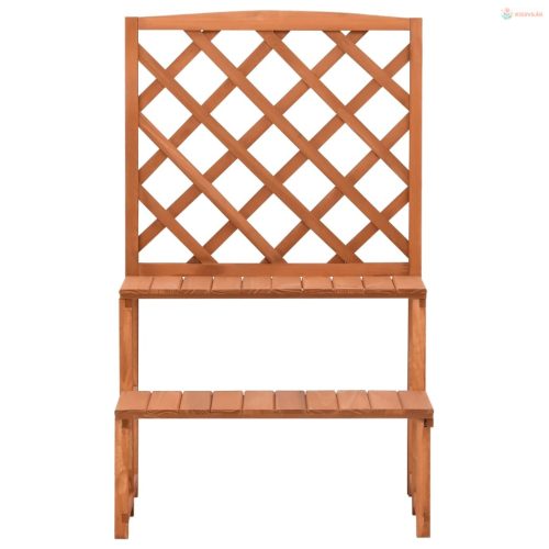 Tömör fenyőfa rácsos virágtartó állvány 70 x 42 x 115 cm