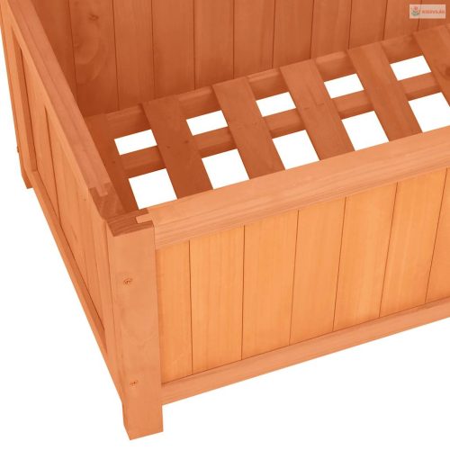 Barna tömör fenyőfa rácsos kerti ültetőláda 70 x 30 x 135 cm