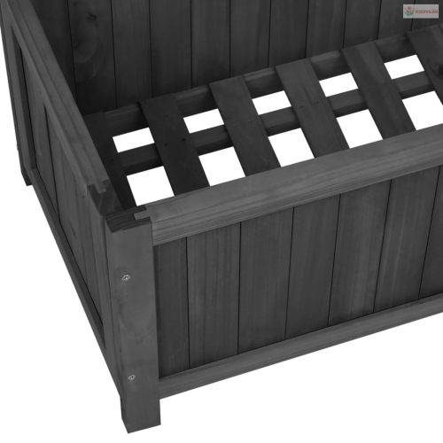 Fekete tömör fenyőfa rácsos kerti ültetőláda 70 x 30 x 135 cm