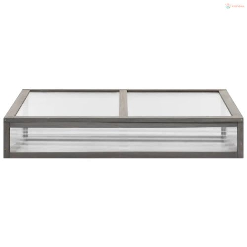 Tömör fenyőfa magaságyás melegházzal 110 x 54 x 120 cm