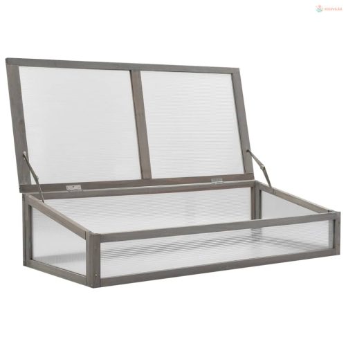 Tömör fenyőfa magaságyás melegházzal 110 x 54 x 120 cm