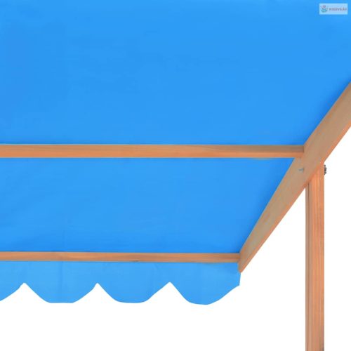 Fenyőfa homokozó állítható tetővel 115 x 115 x 115 cm