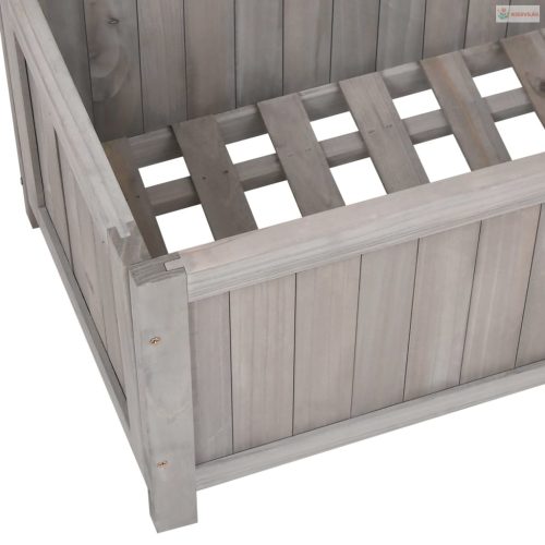 Szürke tömör fenyőfa rácsos kerti ültetőláda 70 x 30 x 135 cm