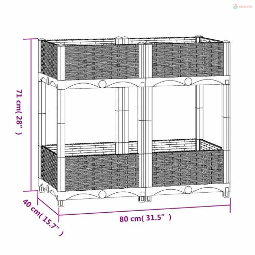 Polipropilén magaságyás 80 x 40 x 71 cm
