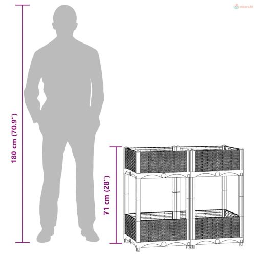 Polipropilén magaságyás 80 x 40 x 71 cm