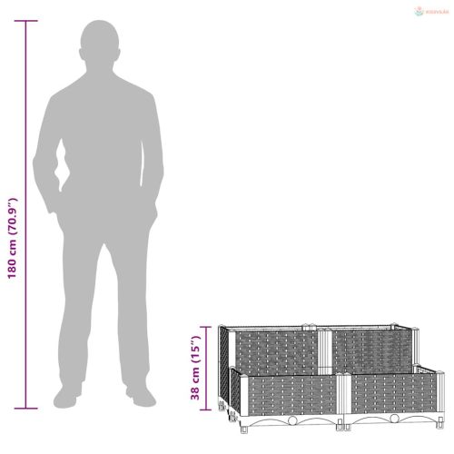 Polipropilén magaságyás 80 x 80 x 38 cm