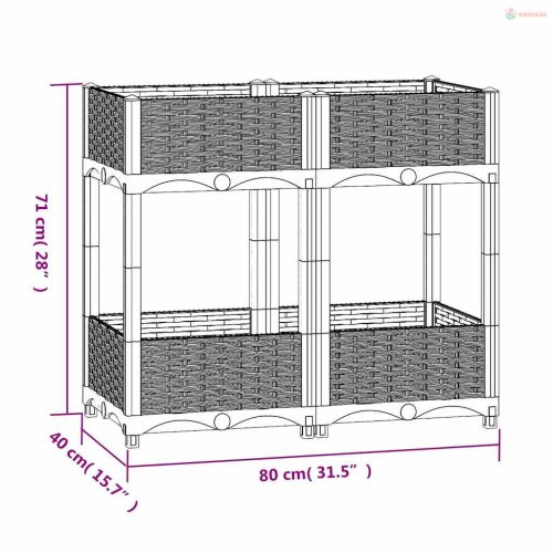 Polipropilén magaságyás 80 x 40 x 71 cm