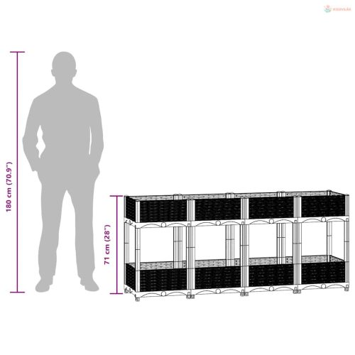 Polipropilén magaságyás 160 x 40 x 71 cm