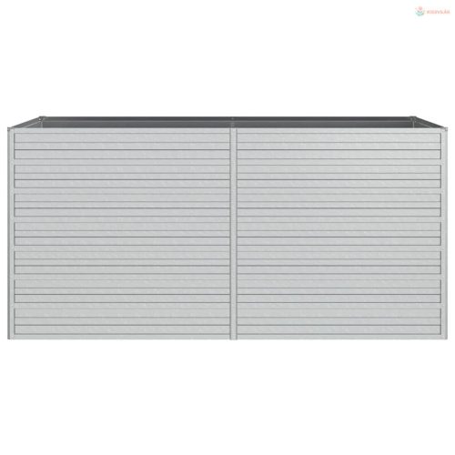 Ezüstszínű horganyzott acél kerti magaságyás 160 x 80 x 77 cm