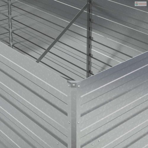 Ezüstszínű horganyzott acél kerti magaságyás 160 x 80 x 77 cm