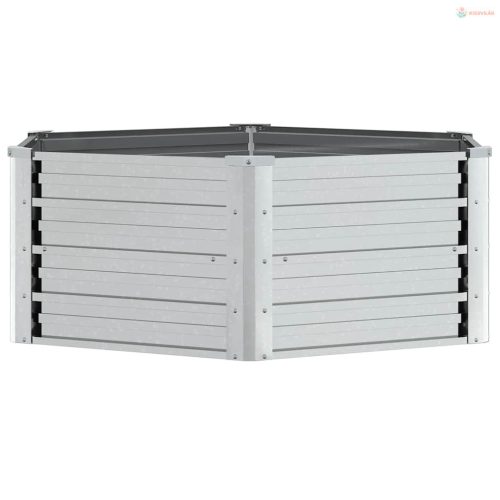 Ezüstszínű horganyzott acél kerti magaságyás 129 x 45 cm