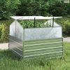 Ezüstszínű kerti magaságyás melegházzal 100 x 100 x 85 cm