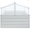 Ezüstszínű kerti magaságyás melegházzal 100 x 100 x 85 cm