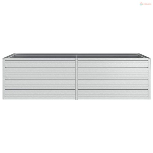 Ezüstszínű horganyzott acél kerti magaságyás 160 x 80 x 45 cm