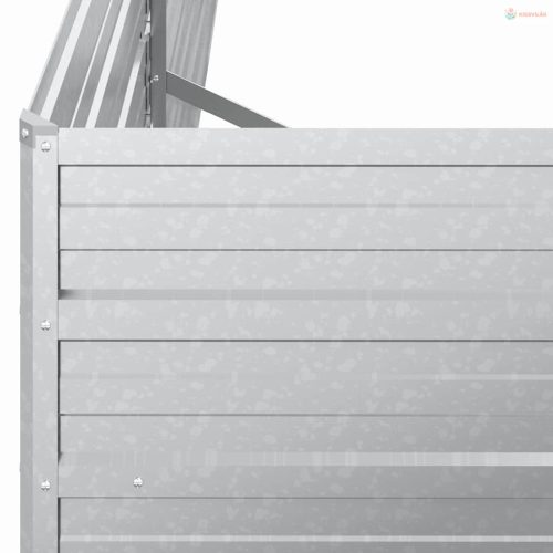 Ezüstszínű horganyzott acél kerti magaságyás 160 x 80 x 45 cm