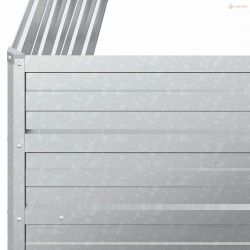 Ezüstszínű horganyzott acél kerti magaságyás 100 x 100 x 45 cm