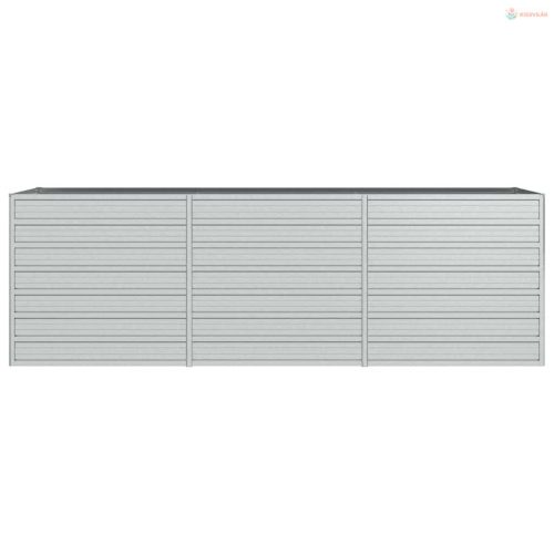 Ezüstszínű horganyzott acél kerti magaságyás 240 x 80 x 77 cm