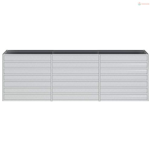 Ezüstszínű horganyzott acél kerti magaságyás 240 x 40 x 77 cm