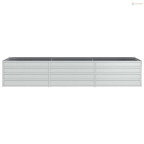 Ezüstszínű horganyzott acél kerti magaságyás 240 x 80 x 45 cm