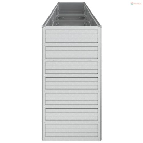 Ezüstszínű horganyzott acél kerti magaságyás 320 x 40 x 77 cm