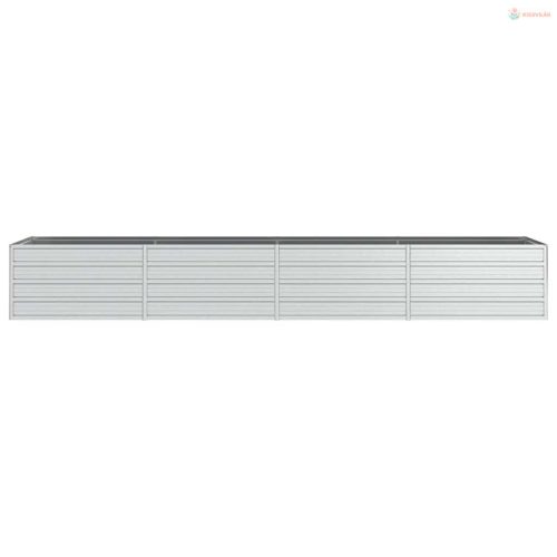 Ezüstszínű horganyzott acél kerti magaságyás 320 x 80 x 45 cm