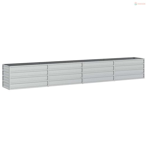 Ezüstszínű horganyzott acél kerti magaságyás 320 x 40 x 45 cm