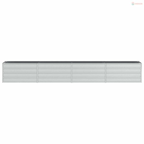 Ezüstszínű horganyzott acél kerti magaságyás 320 x 40 x 45 cm