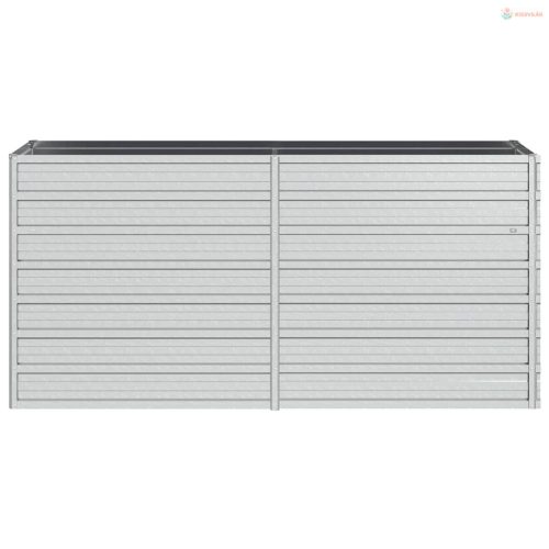 Ezüstszínű horganyzott acél kerti magaságyás 160 x 40 x 77 cm