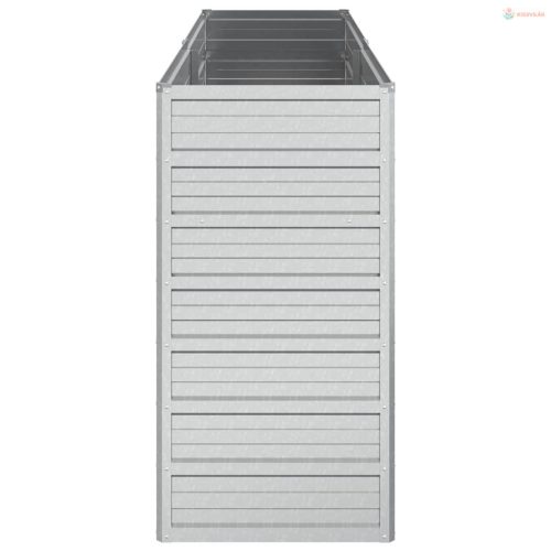 Ezüstszínű horganyzott acél kerti magaságyás 160 x 40 x 77 cm