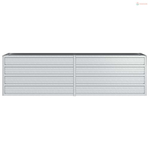 Ezüstszínű horganyzott acél kerti magaságyás 160 x 40 x 45 cm